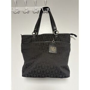 Women's Travel Bag Anne Klein New York Black Travel/Tote Monogram Print Logo